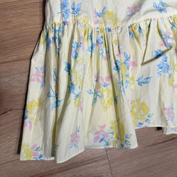LoveShackFancy x Target Puff Sleeve Dress Yellow Floral Cottage Size 12 - Picture 6 of 13